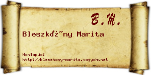 Bleszkány Marita névjegykártya